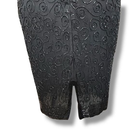 Vintage Stenay Black Beaded Silk Dress - Picture 4 of 5